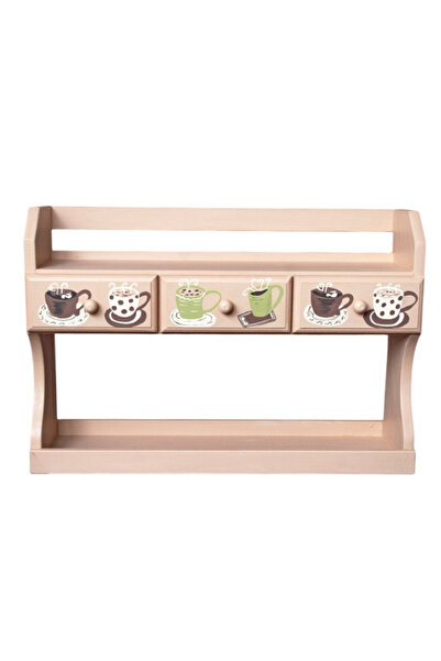 Decoratiuni Vintage Casa Retro Etajera din lemn, pictata manual, 3 sertare, c...