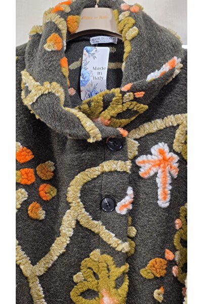 Park Moda Felt Coat with Floral Embossing