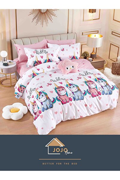 JOJO HOME Bed linen set, fine cotton, with elastic, 6 pieces, 180x200cm, Me&U