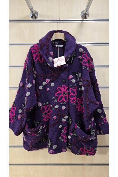 Park Moda Felt Coat with Floral Embossing