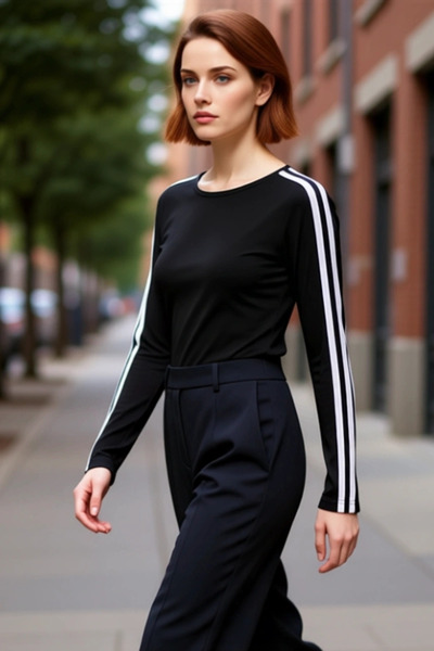 PayBuy Femei din neopren guler rotund mânecă raglan din material subțire calitate sportivă elegantă confortabilă modernă elegantă zilnică