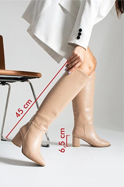 Cohy أحذية نسائية طويلة بدون سحاب