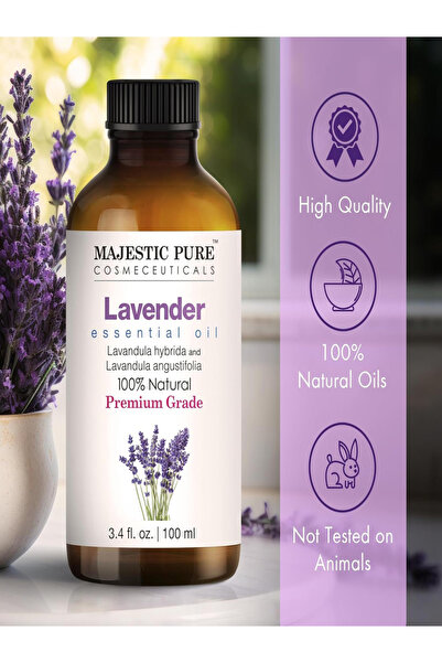 Majestic Pure Lavender Essential Oil 118ml with Glass Dropper