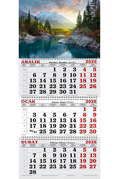 GENC DIJITAL BASKI 2026 Yılı Gemici Takvimi- Dağlar, Nehir ve Orman