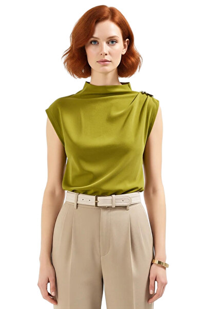 PayBuy Bluză guler ridicat Scuba Crepe din material subțire Stil casual Selectat cu atenție Confort de lungă durată croială