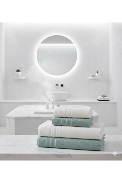 elvira concept Lilyum Pamuklu 4'lü Banyo Havlu Seti Hamam Takımı Günlük Çeyiz...