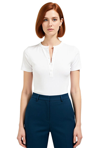 PayBuy Γυναικεία μπλούζα με κοντό μανίκι από βαμβάκι με λαιμόκοψη Casual Summer Special Design Zarifane