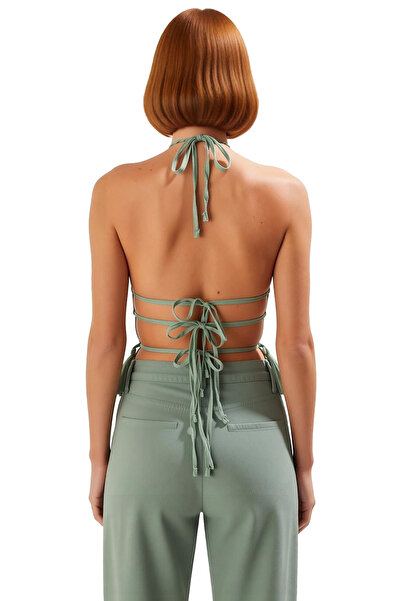 PayBuy Women's Woven Fitted Blouse Halter Neck Sleeveless Summer Premium Quality Zarifane Design