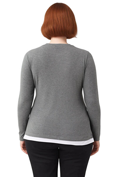 PayBuy Women's Plus Size Crew Neck Long Sleeve Stretchy Knitted Blouse Quality Stylish Comfortable Modern Elegant