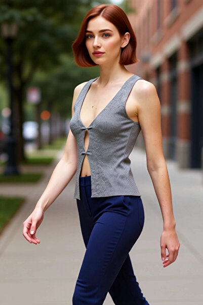 PayBuy Bluză tricotată subțire cu decolteu în V pentru femei Eleganță și conf...