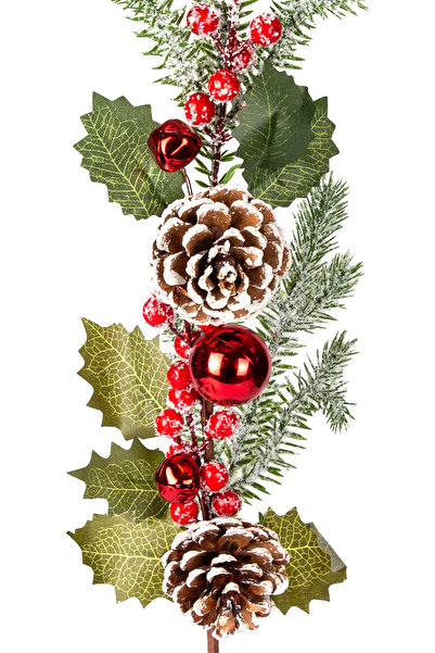 Herdekora Christmas Ornament Pike Berry Kokina Snowy Pinecone Rattle Red-Green 70 Cm.