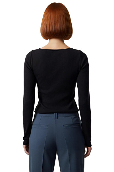 PayBuy Women's Fitted Crew Neck Long Sleeve Button-Up Khaki Color Stretchy Woven Blouse for Casual Winter Fashion