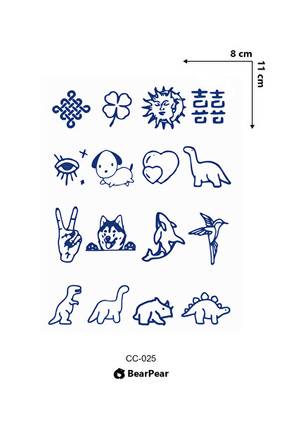 BP Tattoo 1 Ay Kalıcı Karışık Figürlü Minimal Dövme El Parmak Bilek Geçici Dövme