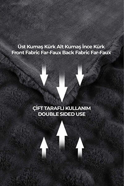 Naturel Collection Dolgulu Tavşan Tüyü Yatak Örtüsü Çift Taraflı Tek Kişilik 3 Parça