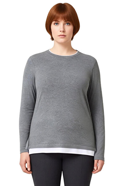 PayBuy Women's Plus Size Crew Neck Long Sleeve Stretchy Knitted Blouse Quality Stylish Comfortable Modern Elegant