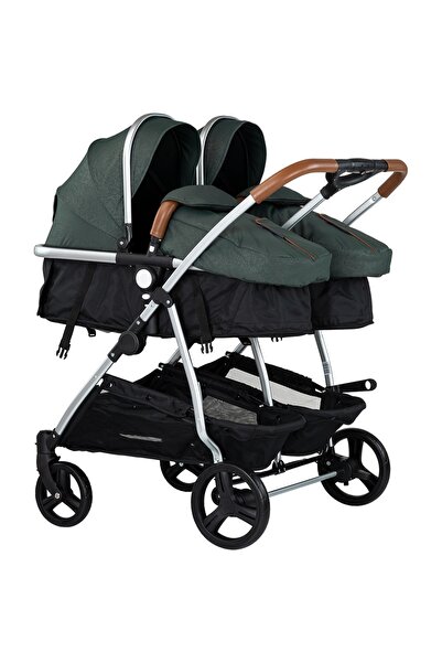 Chipolino Duo Smart 2 in 1 twin stroller basil