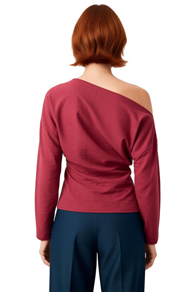 PayBuy Women's Off-Shoulder Accessory Detailed Woven Blouse Quality Stylish Comfortable Modern Elegant Casual