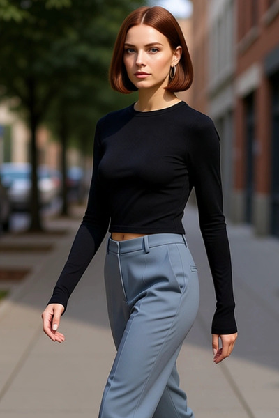 PayBuy Γυναικεία μπλούζα με μακρυμάνικο ριμπάν από βισκόζη με ριγέ χρώμα μπορ...