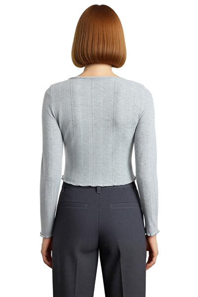 PayBuy Women's Tie-Up Detail Regular Fit Stretchy Knitted Blouse Stylish for Spring Autumn Casual Wear