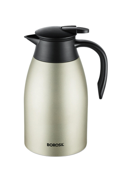 Borosil Vacuum Stainless Steel Teapot Oyster - 1.5Ltr