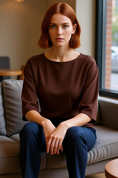 PayBuy Γυναικεία μπλούζα με λαιμόκοψη Peplum με μανίκια νυχτερίδας ιδανική για καθημερινή χρήση Ποιοτική κομψή άνετη