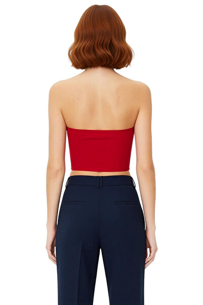 PayBuy Fitted Strapless Neckline Crop Knitted Blouse Comfortable Casual Style Durable Material Distinctive