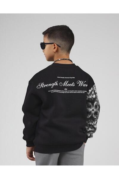 king brich Kingbrich Kids guler rotund Mânecă cu secțiuni cu imprimeu Swea pentru copii tricou