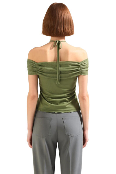 PayBuy Stylish Knitted Blouse Carmen Collar Short Sleeve Summer Comfortable Durable Material Special Design and