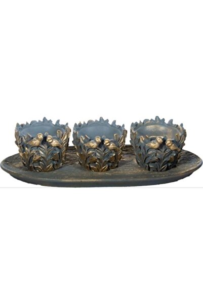 Hanlar Home Candle Holder with Bird Plate