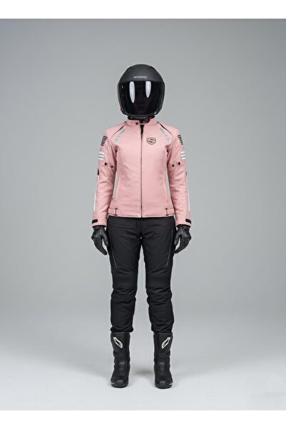 Scudo Lyon Pembe 4 Mevsim Kadın Motosiklet Montu