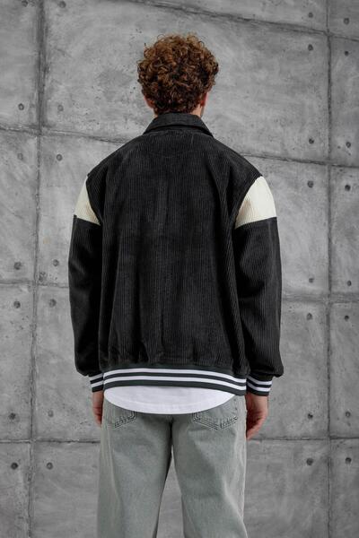 NOMARC Антрацит Nmrc Вишивка Деталізована оксамитова куртка оверсайз