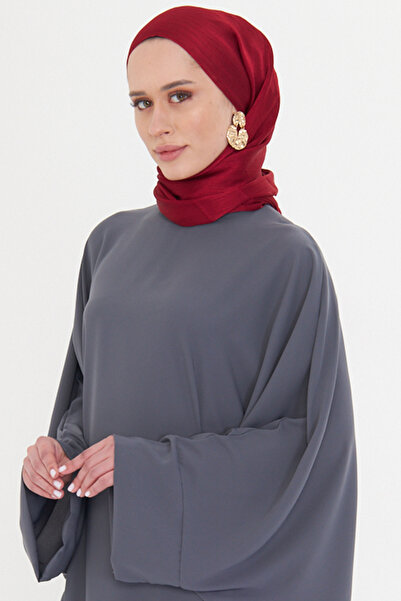 HÜRREM BONE Burgundy Plain Classic Shawl Turlu Polyester Luxury Janjan 202126_16