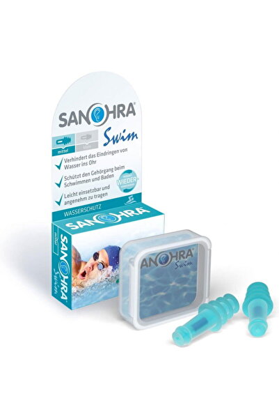 SANOHRA Dopuri de urechi reutilizabile, hipoalergenice, pentru înot, pentru adulți, albastre