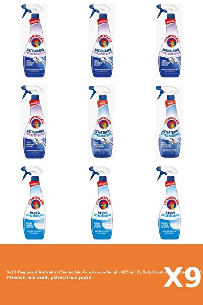 Chanteclair Set 9 Chanteclair Anti-limescale Degreaser, 4x extra-scented, 625...