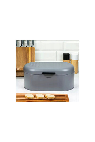Kinghoff Bread box, steel, 34 x 20 x 15.5 cm, gray,