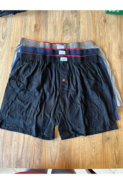 Jiber 100% Cotton Button Detailed Men's Towel Waist Boxer Oversized 3-Piece Pack