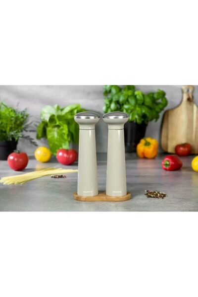 Klausberg Set of 2 salt and pepper mills, 24 x 22.5 x 16 cm, gray,