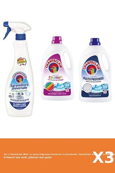 Chanteclair Set 3 Mixt: 1x Spray Degresant Universal cu bicarbonat, ChanteCla...