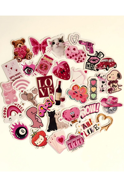 Studio D arte DIY KIT Love Sticker Set 2 Bullet Journal Ajanda Hediye Paketi Laptop Telefon Tablet Etiket Çıkartma