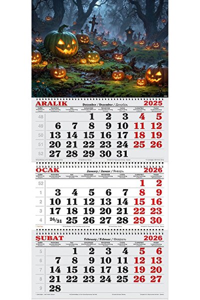 GENC DIJITAL BASKI 2026 Yılı Gemici Takvimi- Halloween Balkabakları