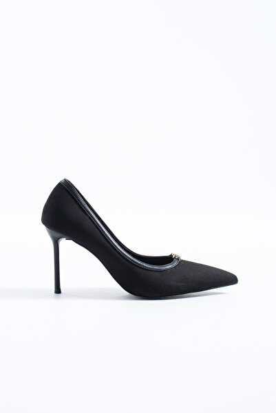 Siena Shoes Arty Kadon Buckle Detailed Stiletto Heeled Shoes Black Suede