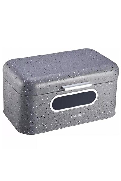 Kinghoff Bread box, made of steel, marbled grey,
