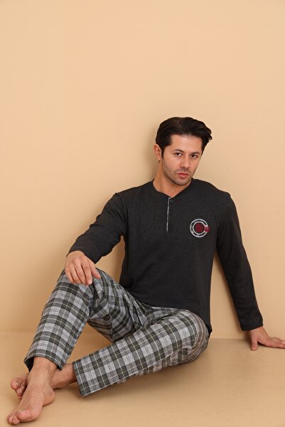 Wordex Flk 7014 Interlock Winter Plaid Pajama Men's Pajama Set