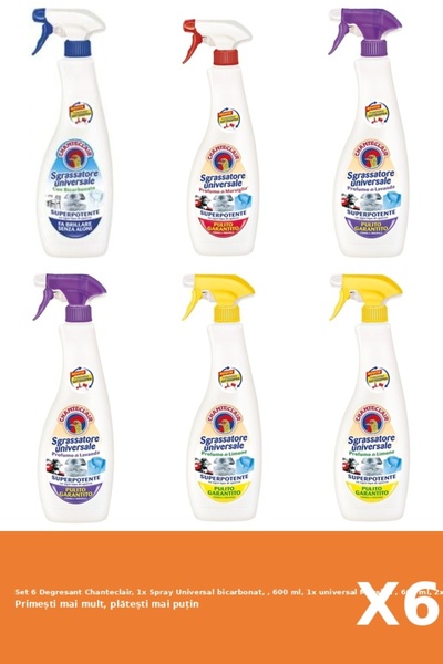 Chanteclair Set de 6 degresante, 1x spray universal cu bicarbonat,