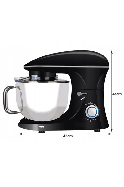 zola 6.2l stainless steel bowl blender, 2200 W power, 3 attachments, 6 speeds, bowl protection, black