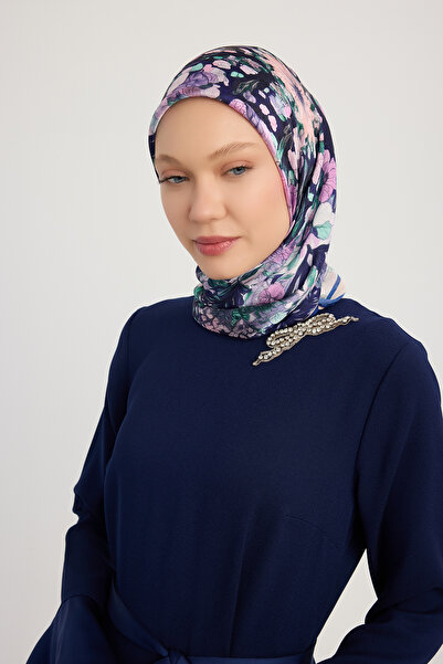 ipekistanbul Eșarfă Janjan cu model Aurora - Cosmos de flori - Violet