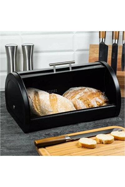 Klausberg Bread box, steel, black, 38 x 28 x 18.5 cm,