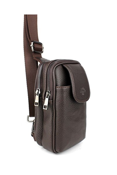 deri,se club Men's Brown Shoulder Bag Chest Bag Body Bag Purse