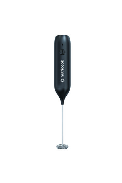 Nutricook USB-C Rechargeable Milk Frother – Handheld Electric Foam Maker – Black