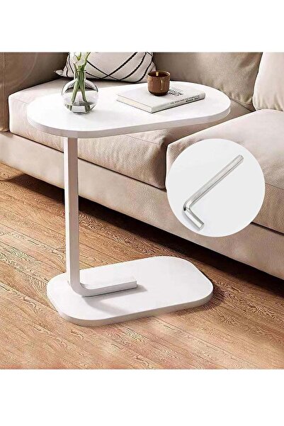 Türkiye DubaiGallery Oval Coffee Table, Contemporary Portable Side Table with Storage